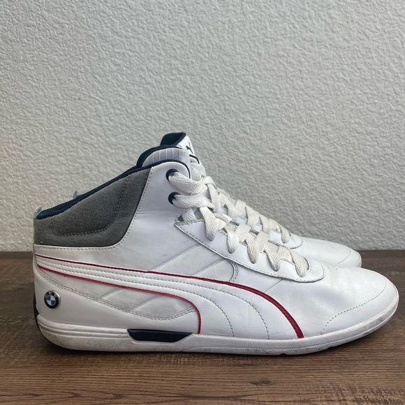 Puma Shoes | Puma BMW White Riding Driving Shoes High Top Mens 12 | Color: Blue/White | Size: 12 | Shelbs2120's Closet